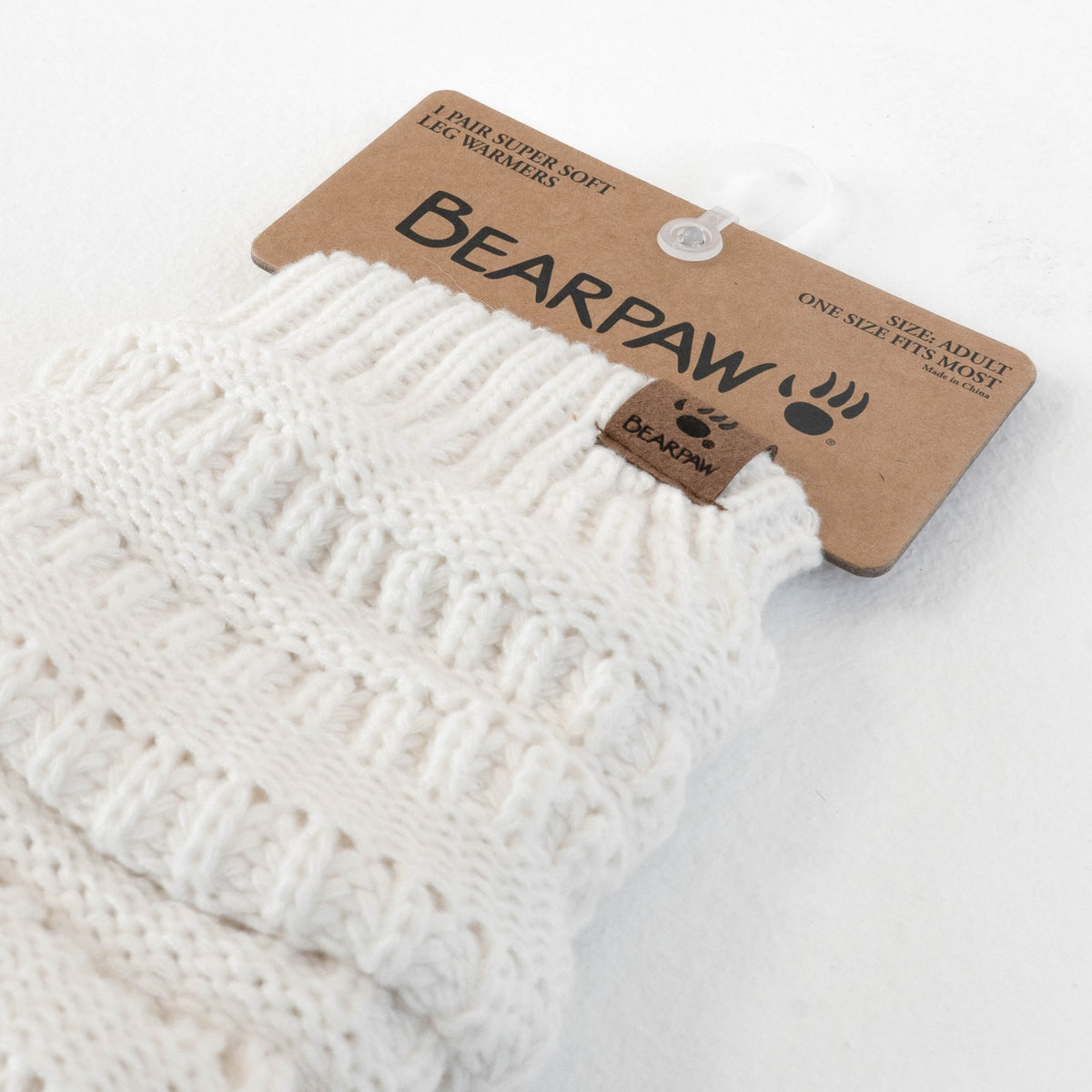 Ribbed Knit Leg Warmers in Cream