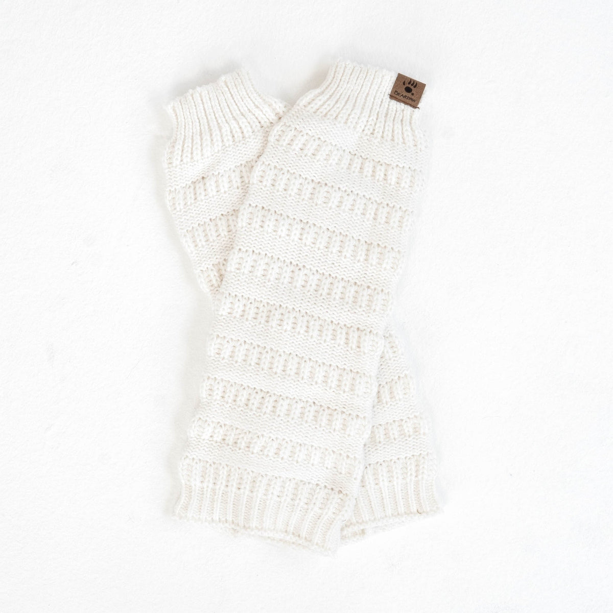 Ribbed Knit Leg Warmers in Cream