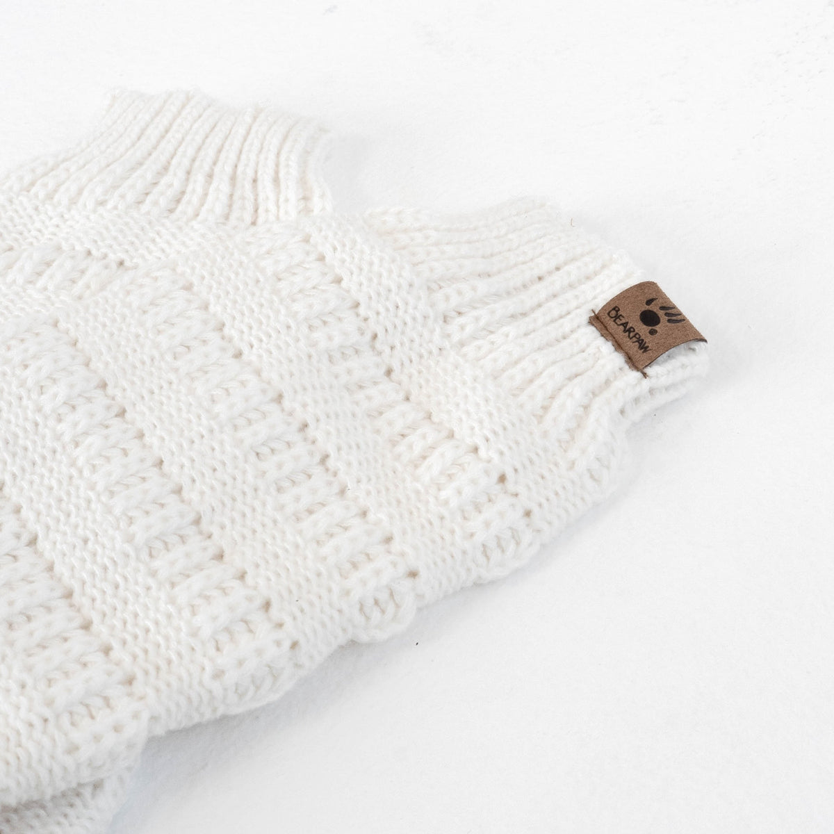Ribbed Knit Leg Warmers in Cream