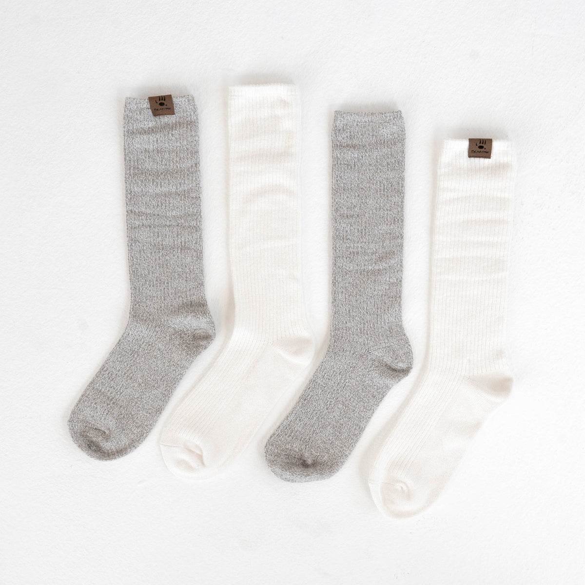 Slouch Crew Socks 2 Pack in Natural