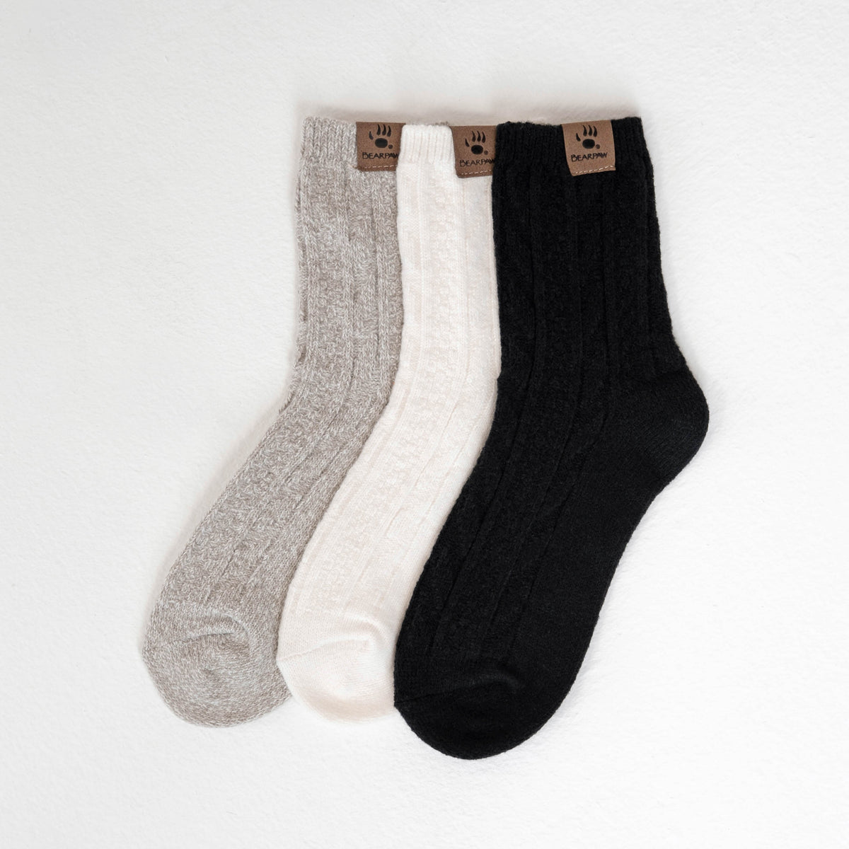 Super Soft Crew Sock 3 Pack - Ivory/Grey/Black