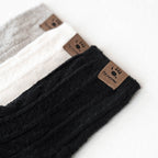 Super Soft Anklet Socks 3 Pack in Ivory Grey And Black