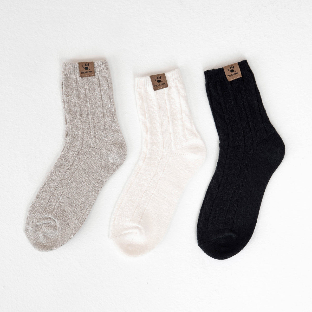Super Soft Anklet Socks 3 Pack in Ivory Grey And Black