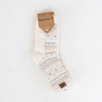 Super Soft Geo Texture Crew Socks 3 Pack in Egret