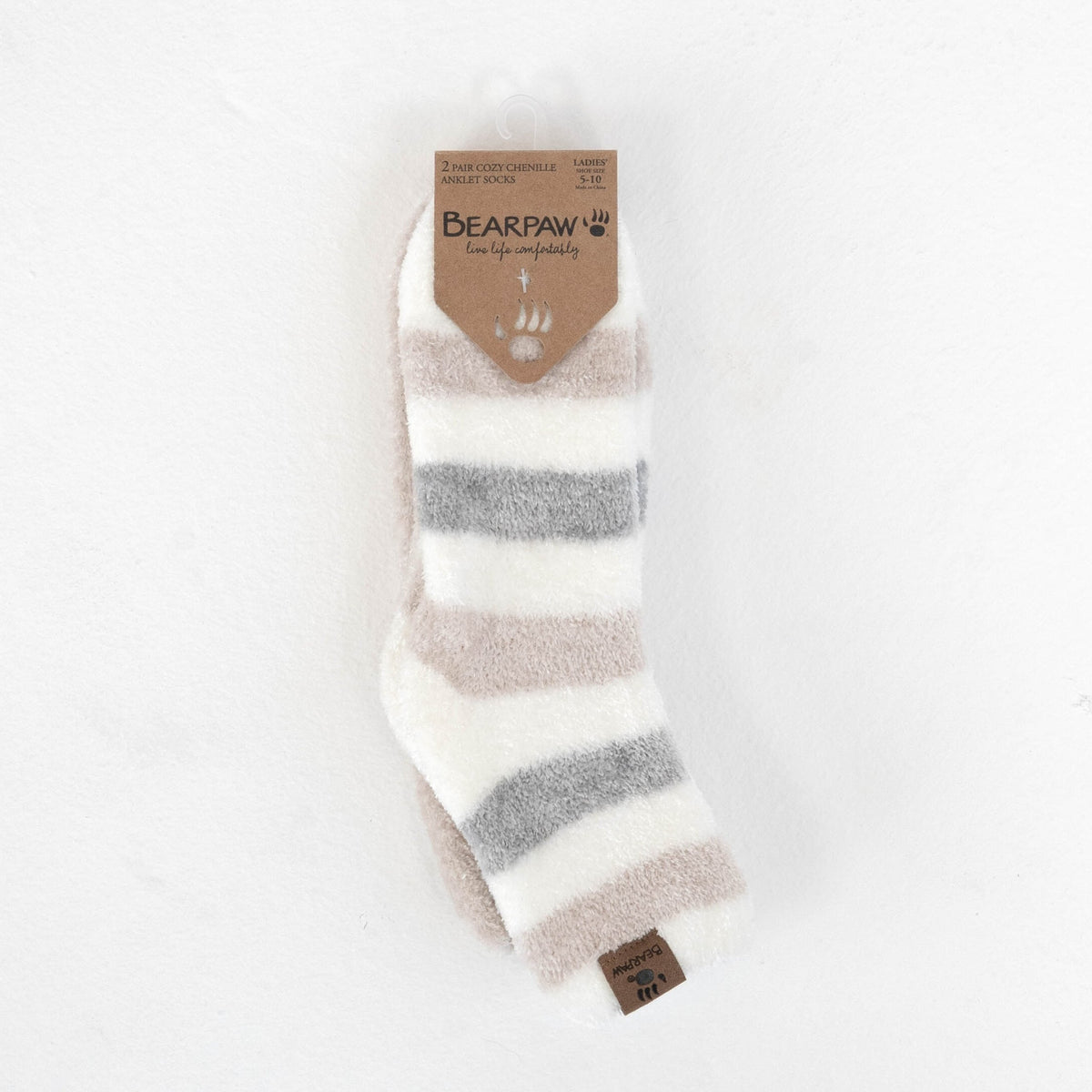 Stripe Chenille Anklet Socks 2 Pack