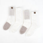 Color Block Shaggy Crew Socks 2 Pack in Black