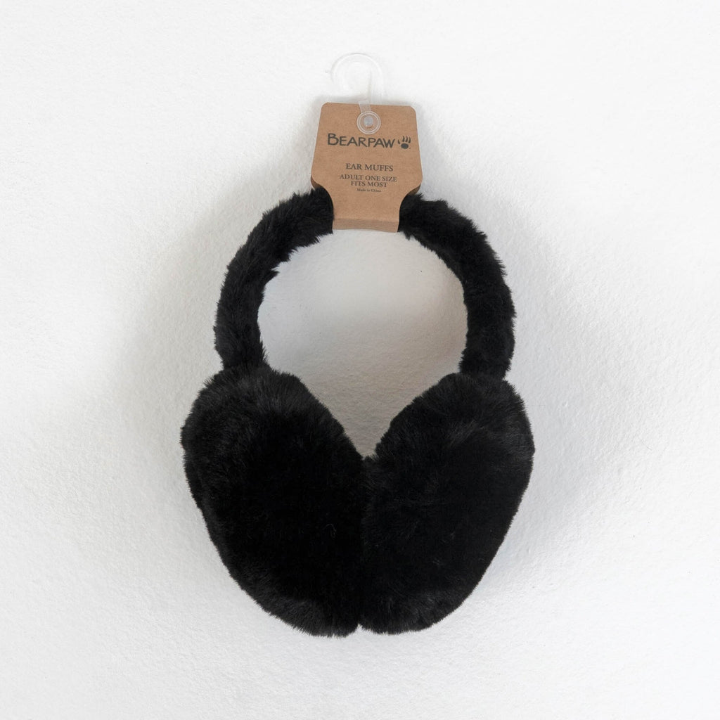 Silky Faux Fur Earmuffs in Black