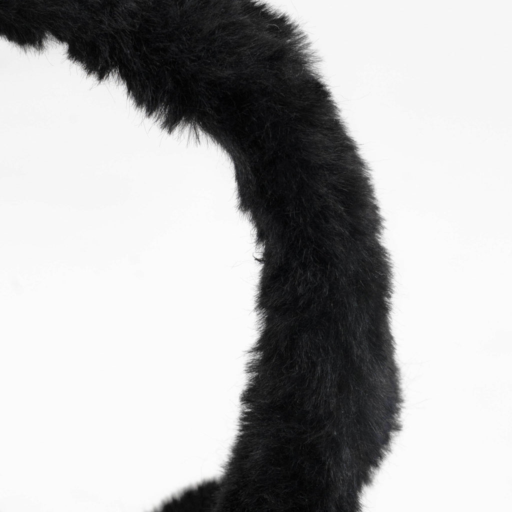 Silky Faux Fur Earmuffs in Black