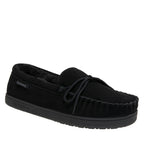Moc II Men's Suede Moccasin Slippers in Black