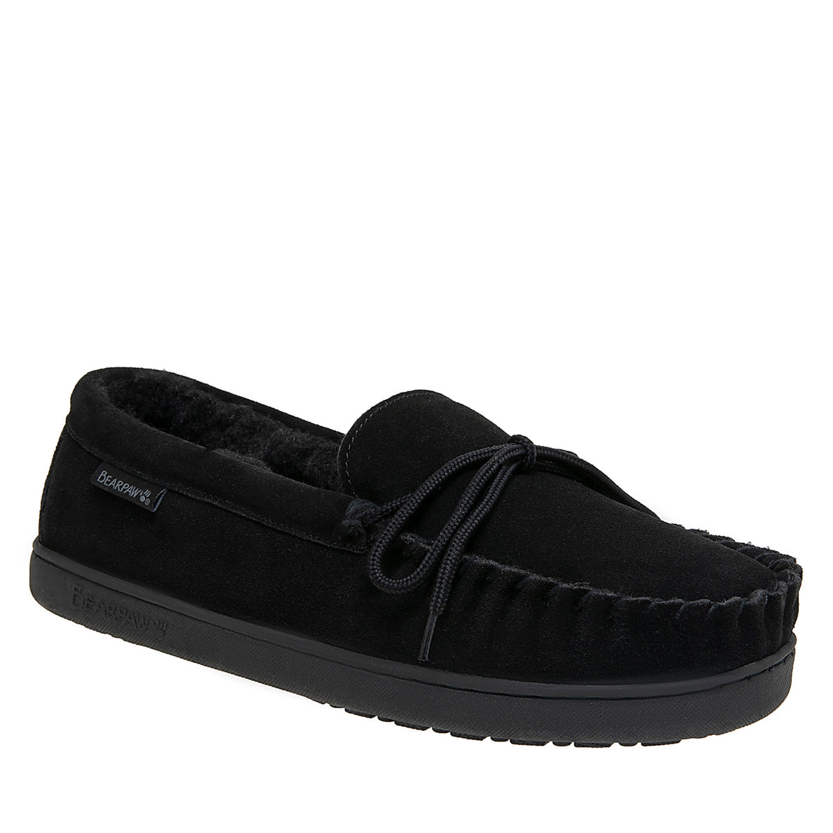 Moc II Men's Suede Moccasin Slippers in Black