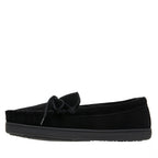Moc II Men's Suede Moccasin Slippers in Black
