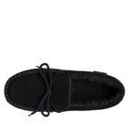 Moc II Men's Suede Moccasin Slippers in Black
