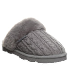Bearpaw Women's Rumie Cable Knit Slippers in Charcoal