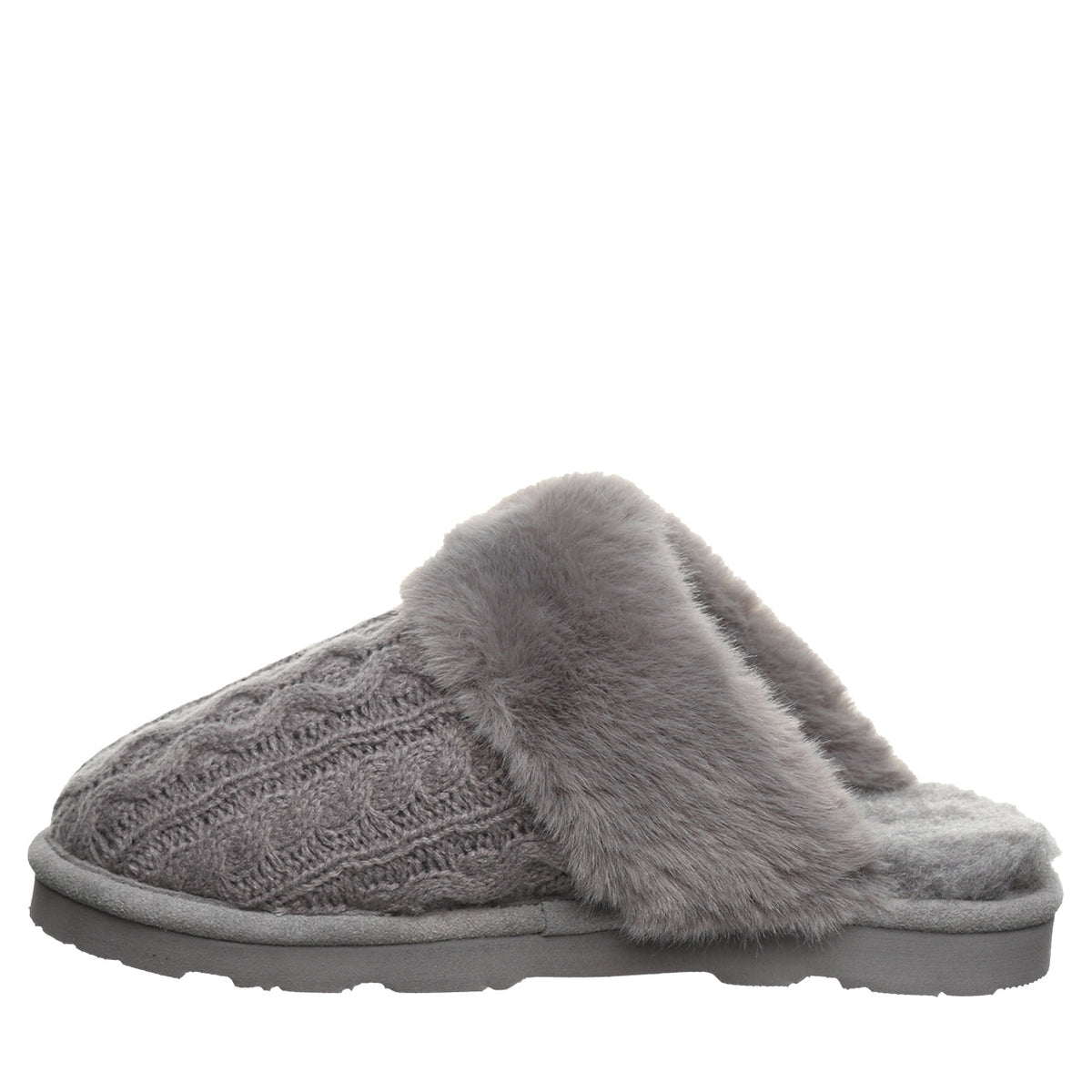 Bearpaw Women's Rumie Cable Knit Slippers in Charcoal