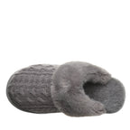 Bearpaw Women's Rumie Cable Knit Slippers in Charcoal