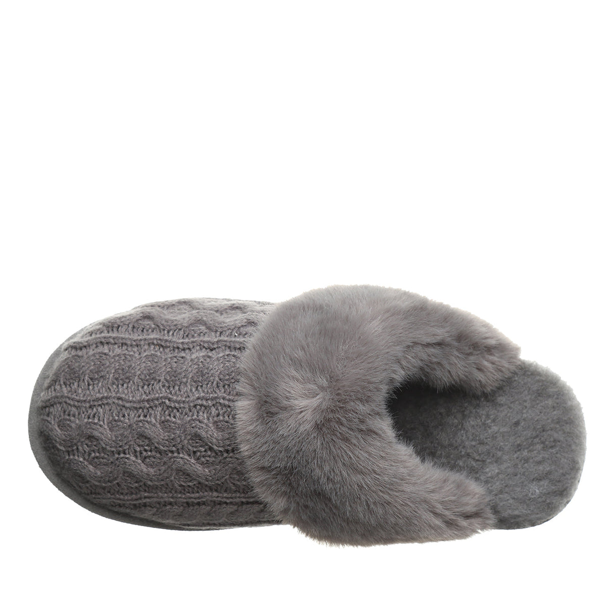 Bearpaw Women's Rumie Cable Knit Slippers in Charcoal
