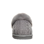 Bearpaw Women's Rumie Cable Knit Slippers in Charcoal