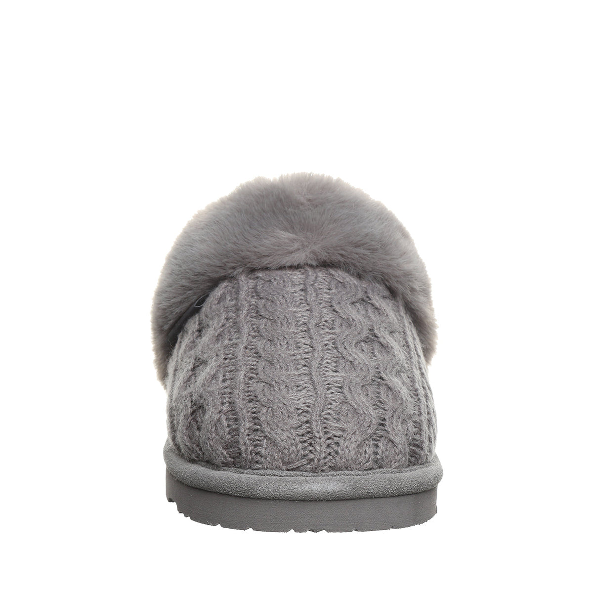 Bearpaw Women's Rumie Cable Knit Slippers in Charcoal
