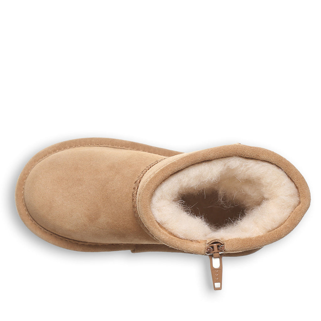 Elle Toddler Zipper Boots in Iced Coffee