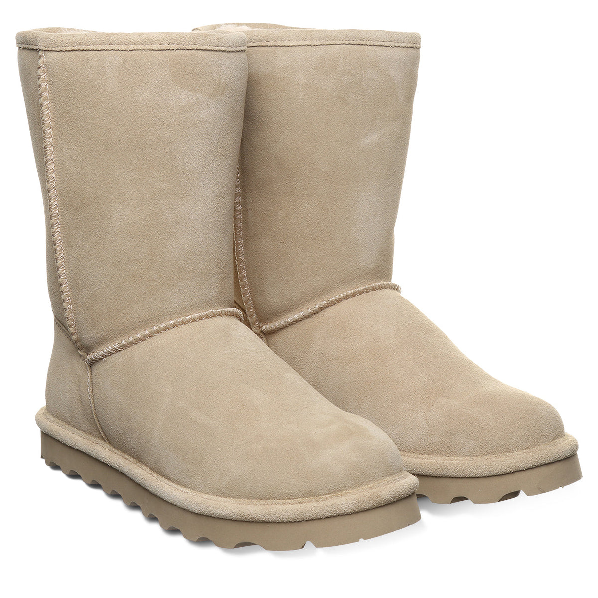 Elle Short Timeless Suede Boots in Mushroom