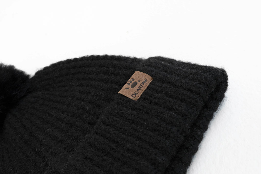 Waffle Texture Beanie in Black