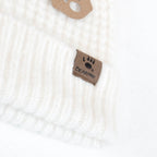 Waffle Knit Beanie Hat in Cream