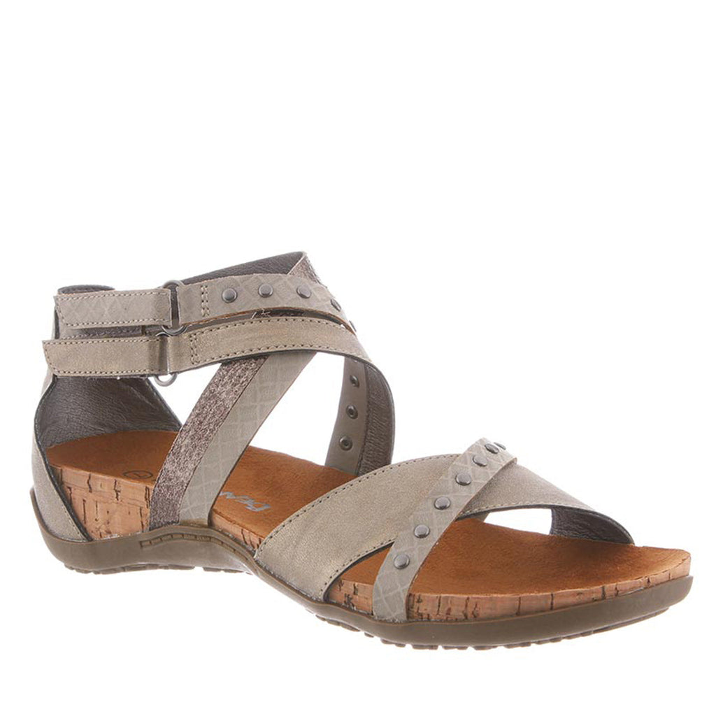Julianna II Cross Strap Sandals in Pewter
