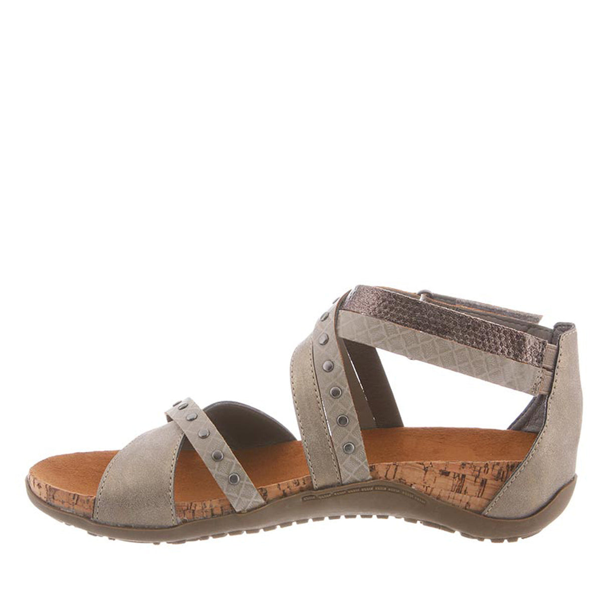 Julianna II Cross Strap Sandals in Pewter