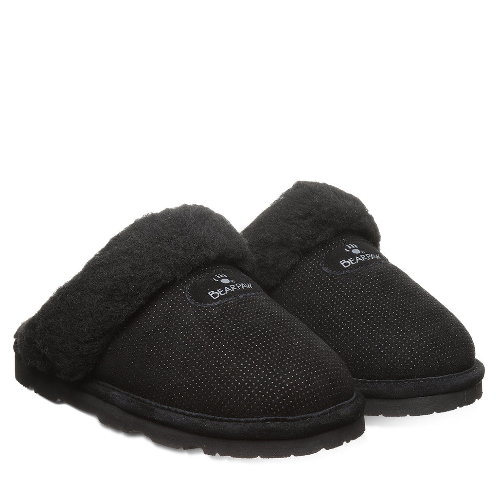 Loki Exotic Cozy Slippers in Black