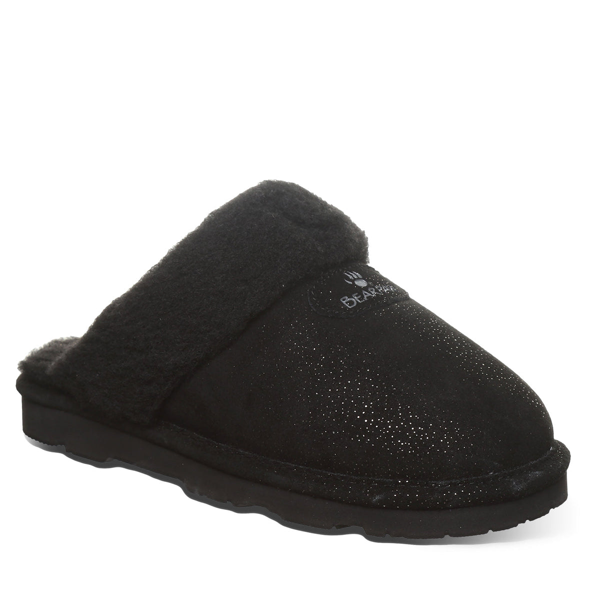 Loki Exotic Print Slippers in Black Metallic