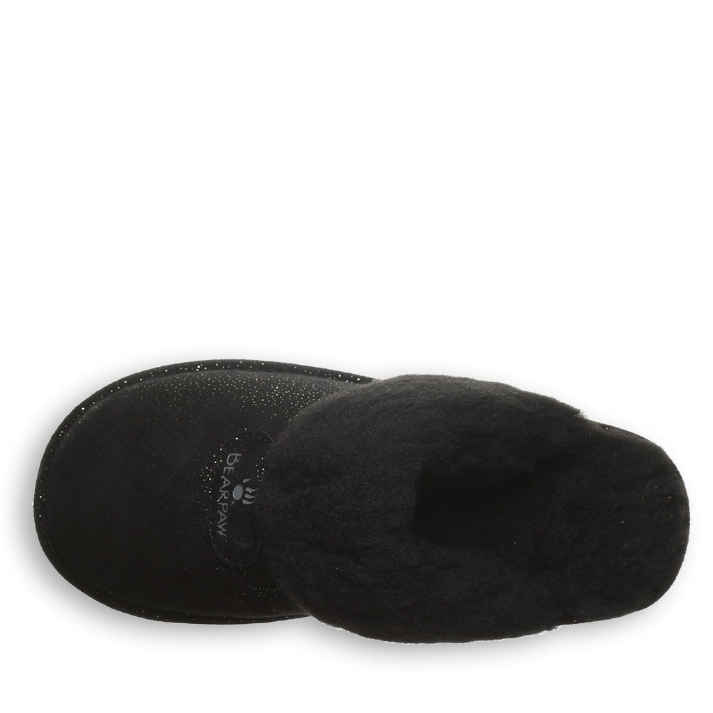 Loki Exotic Print Slippers in Black Metallic