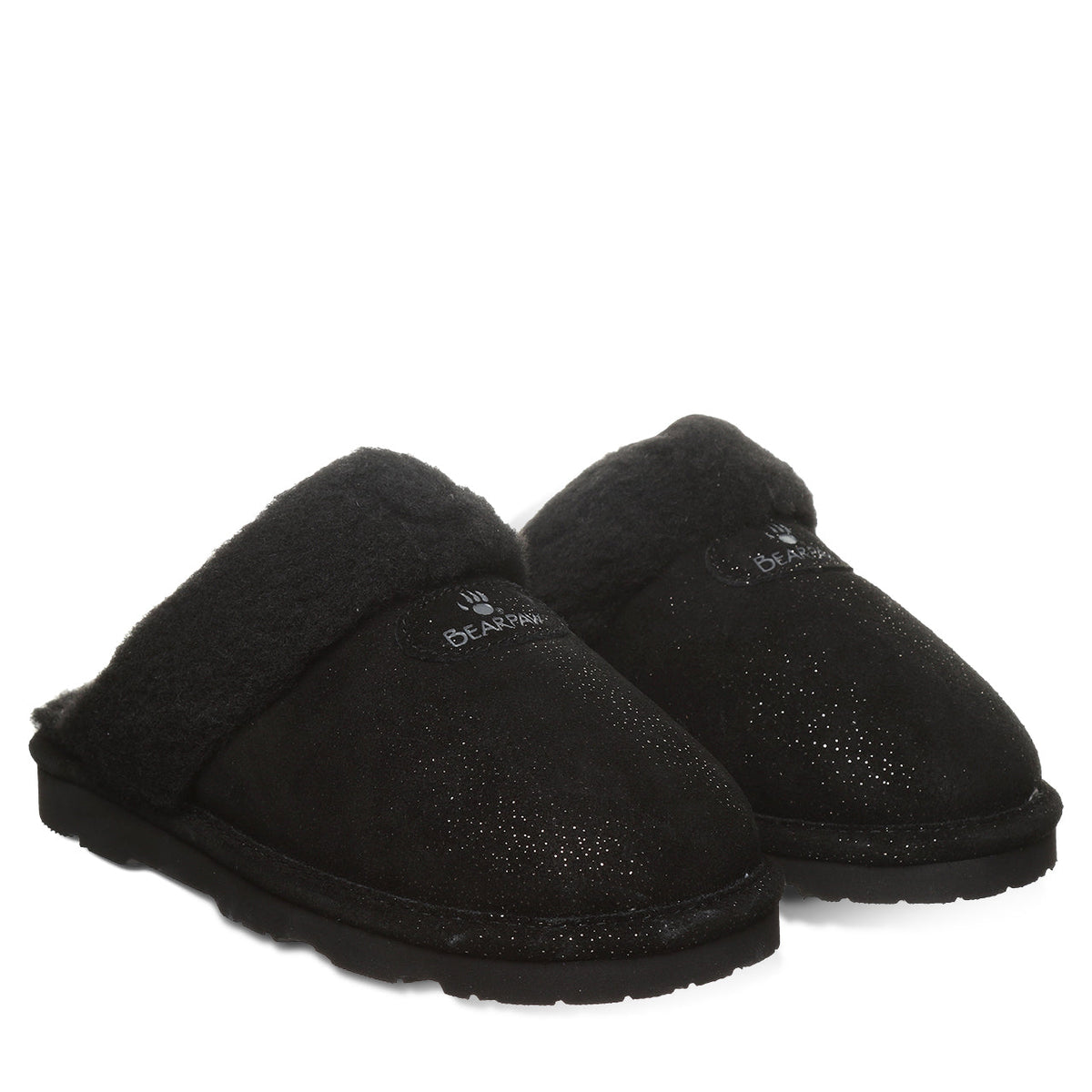 Loki Exotic Print Slippers in Black Metallic