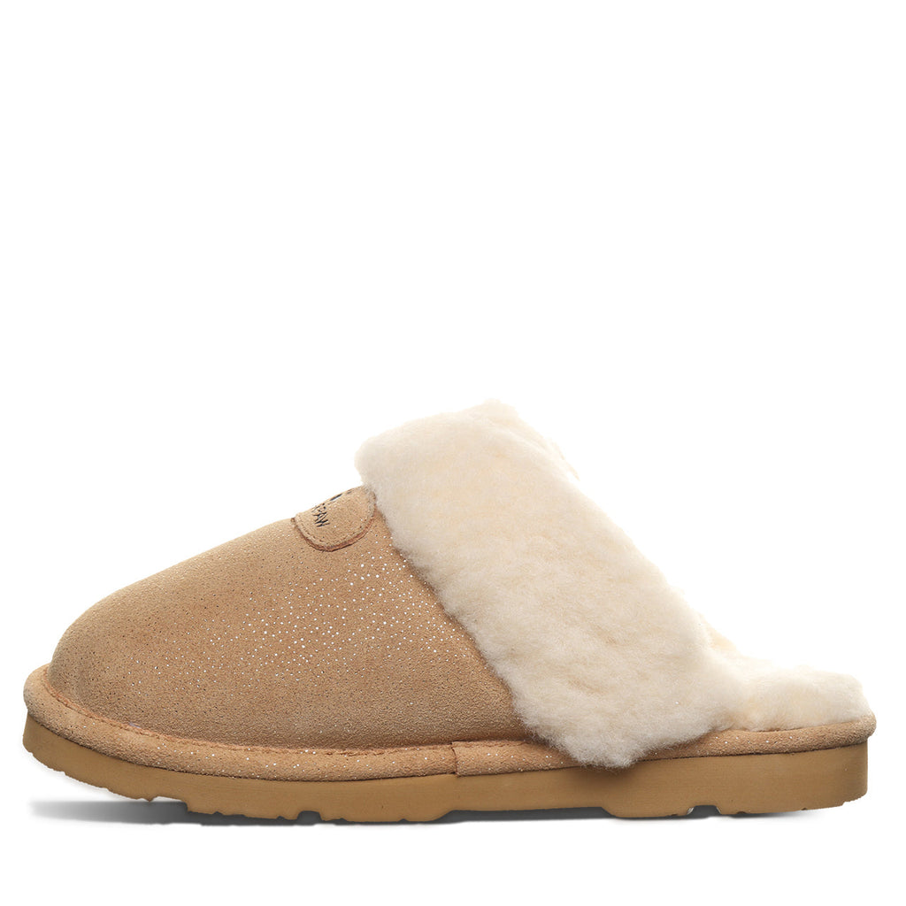 Loki Exotic Trim Slippers in Iced Coffee Metallic