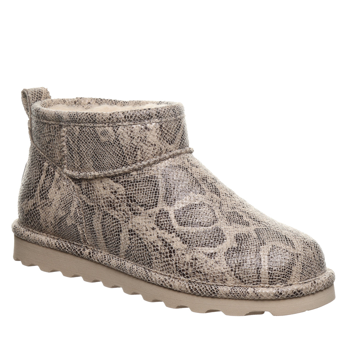 Shorty Exotic Snake Print Boots in Oat