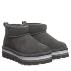 Retro Shorty Suede Boots in Graphite
