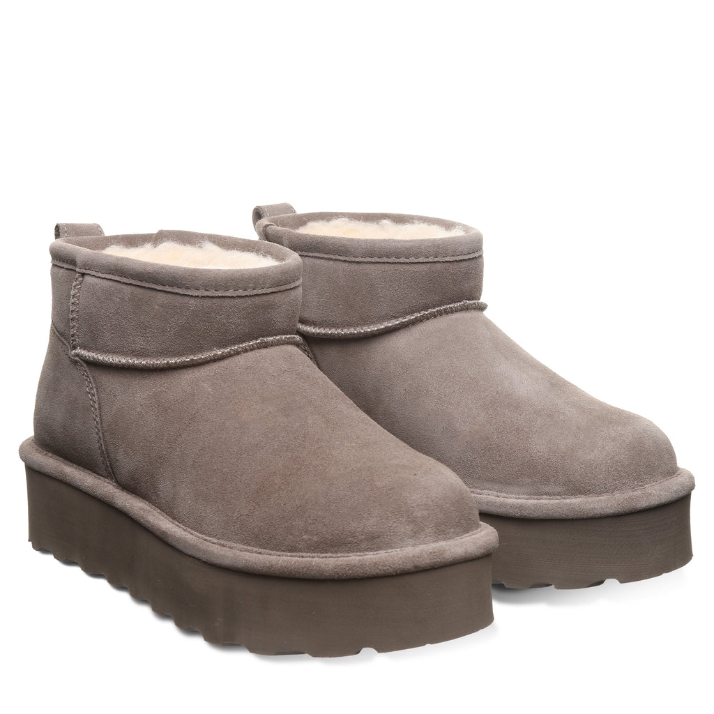 Retro Shorty Chunky Sole Boots in Morel