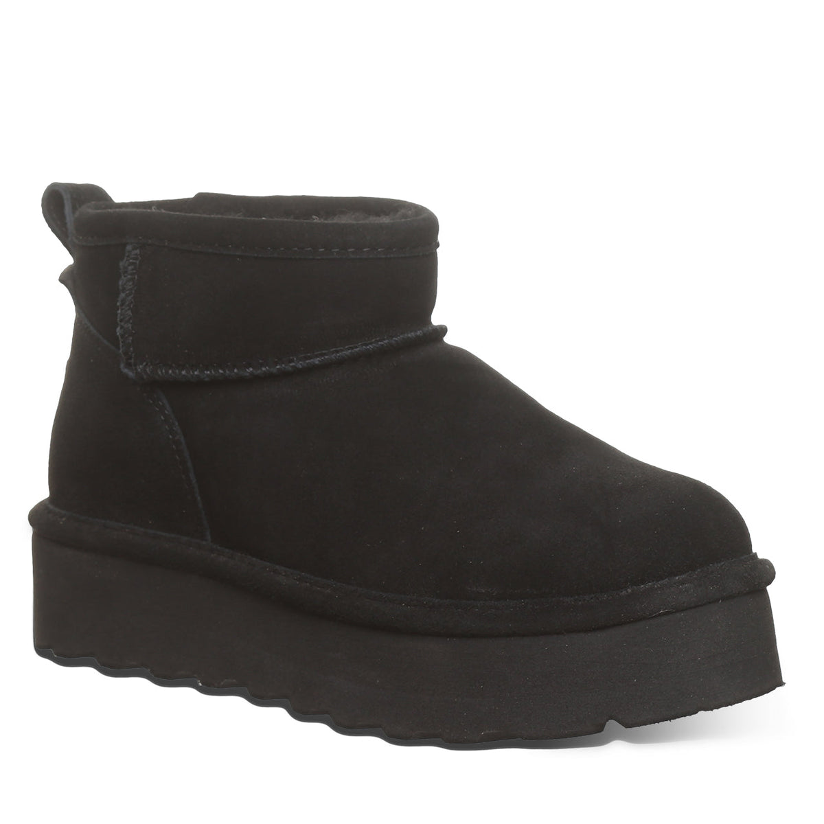 Retro Shorty Suede Boots in Black
