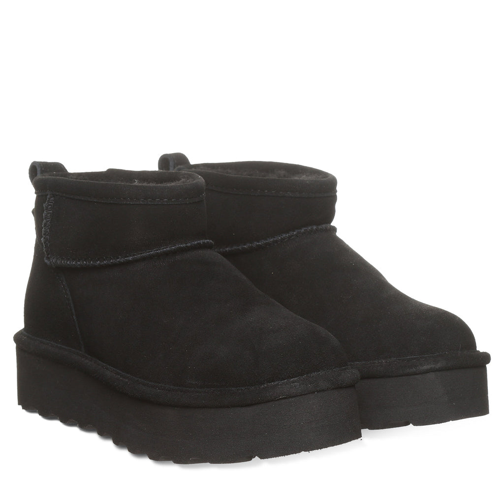 Retro Shorty Suede Boots in Black