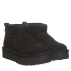 Retro Shorty Suede Boots in Black