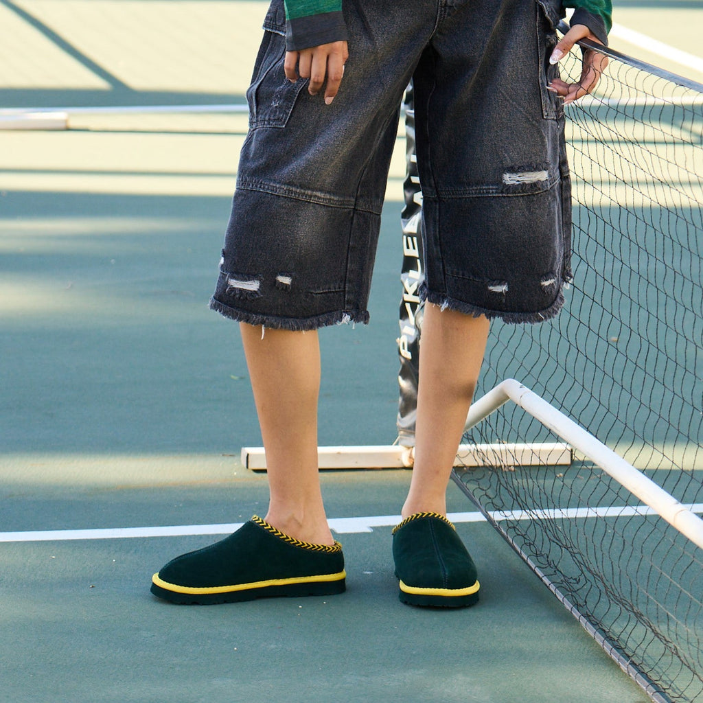 Tabitha Indoor Outdoor Slippers in Green And Yellow