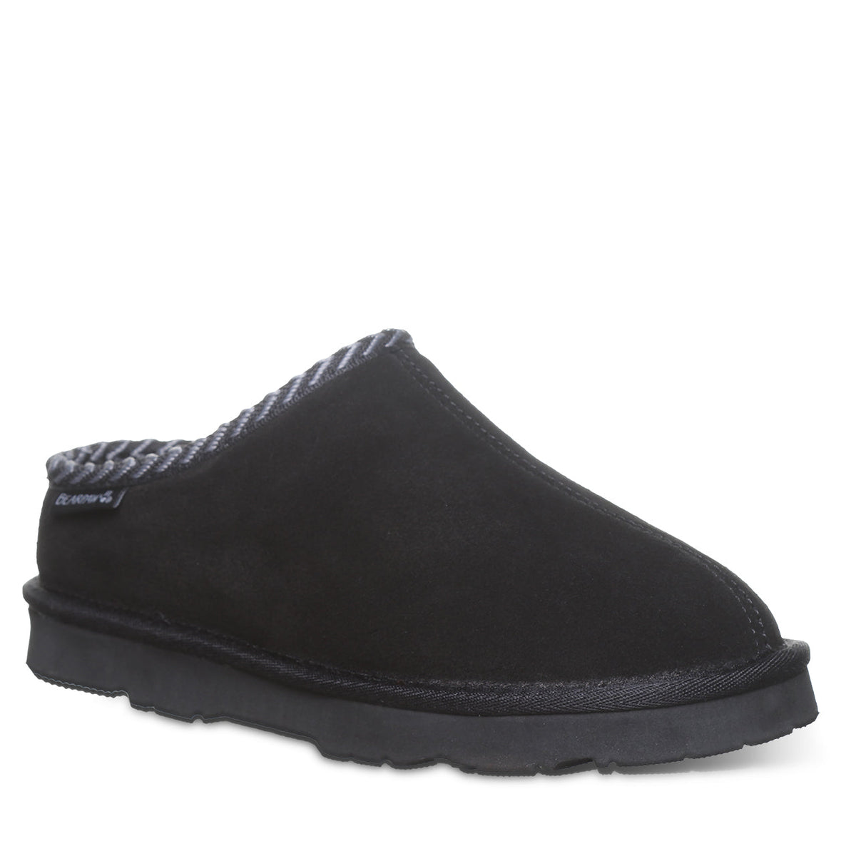 Tabitha Wool Blend Lined Slippers in Black