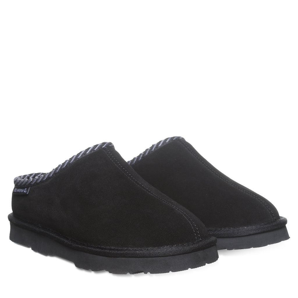 Tabitha Wool Blend Lined Slippers in Black