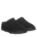 Tabitha Wool Blend Lined Slippers in Black