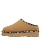 Martis Clogs in Iced Coffee With Leopard Trim