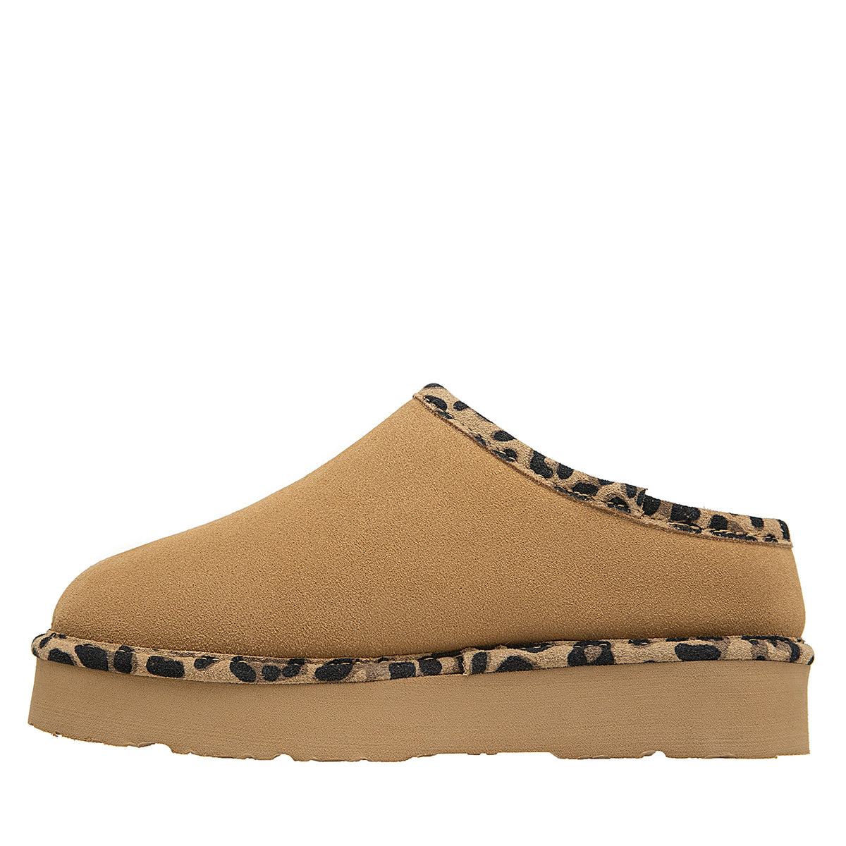 Martis Clogs in Iced Coffee With Leopard Trim
