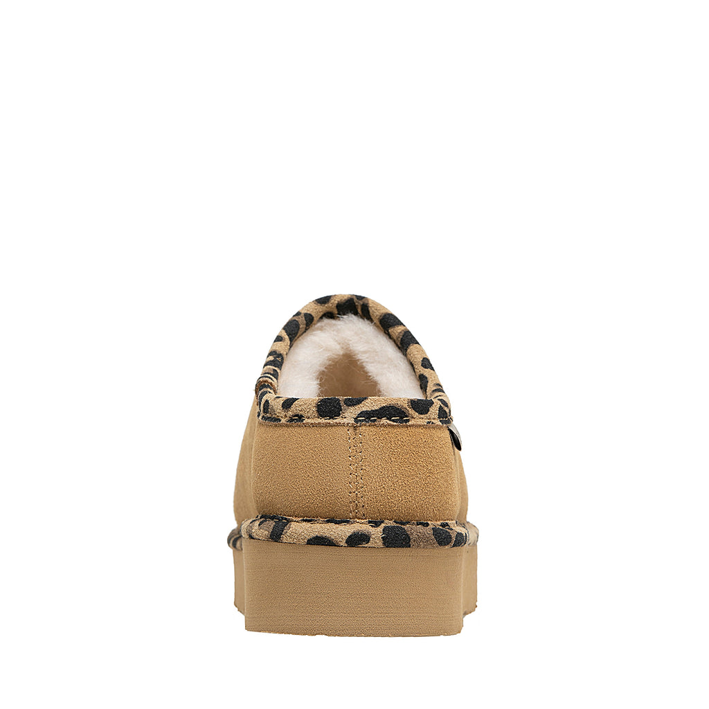 Martis Clogs in Iced Coffee With Leopard Trim