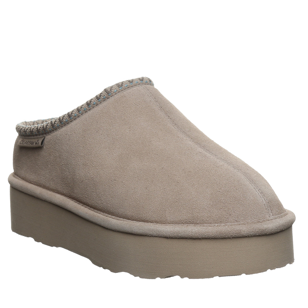 Martis Lifted Suede Clogs in Mushroom