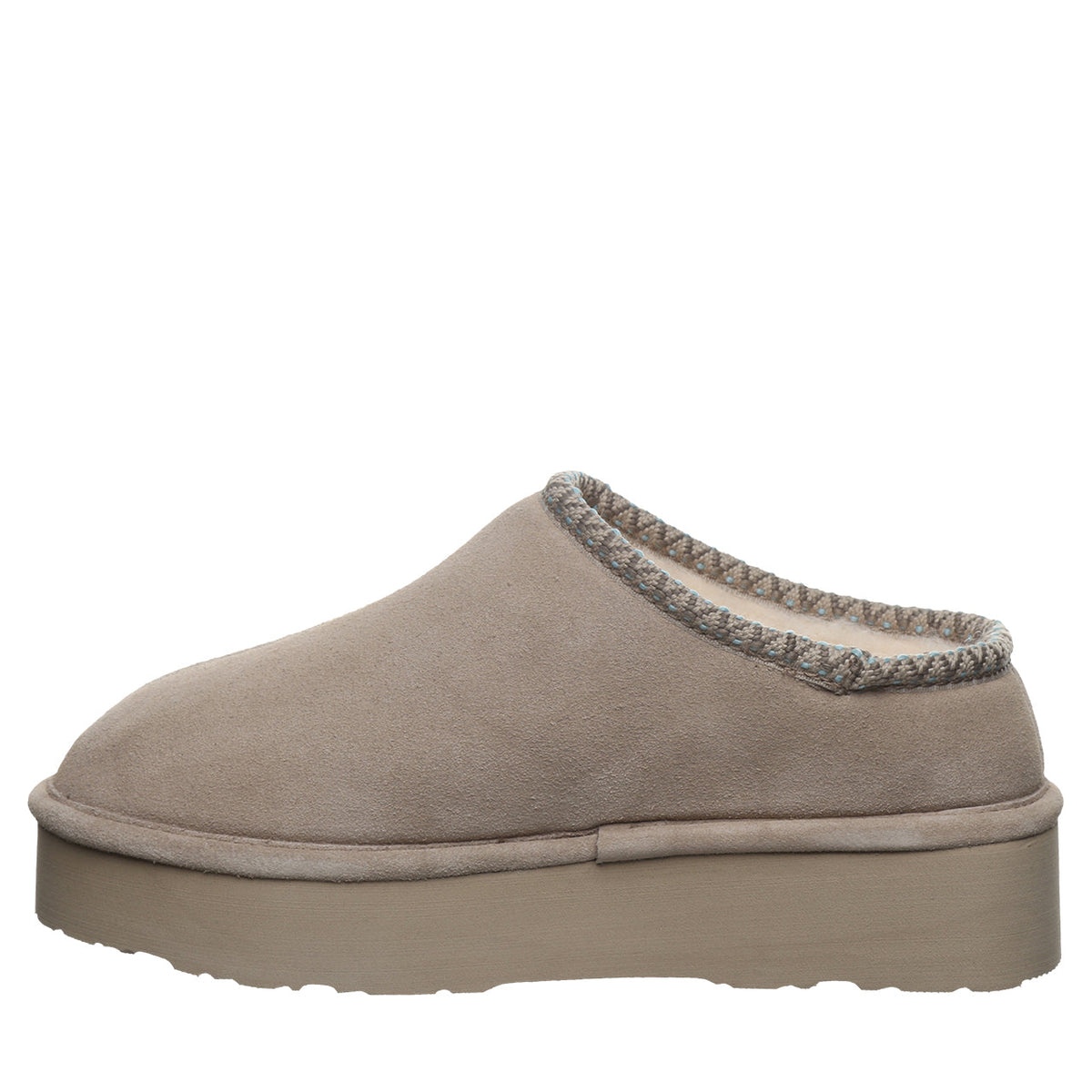 Martis Lifted Suede Clogs in Mushroom