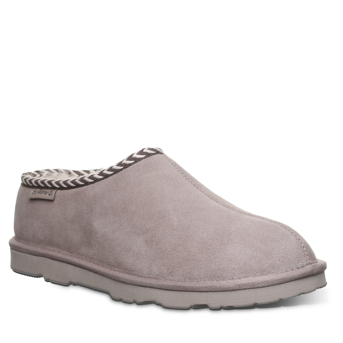 Beau Men's Suede Clog Slippers in Mushroom