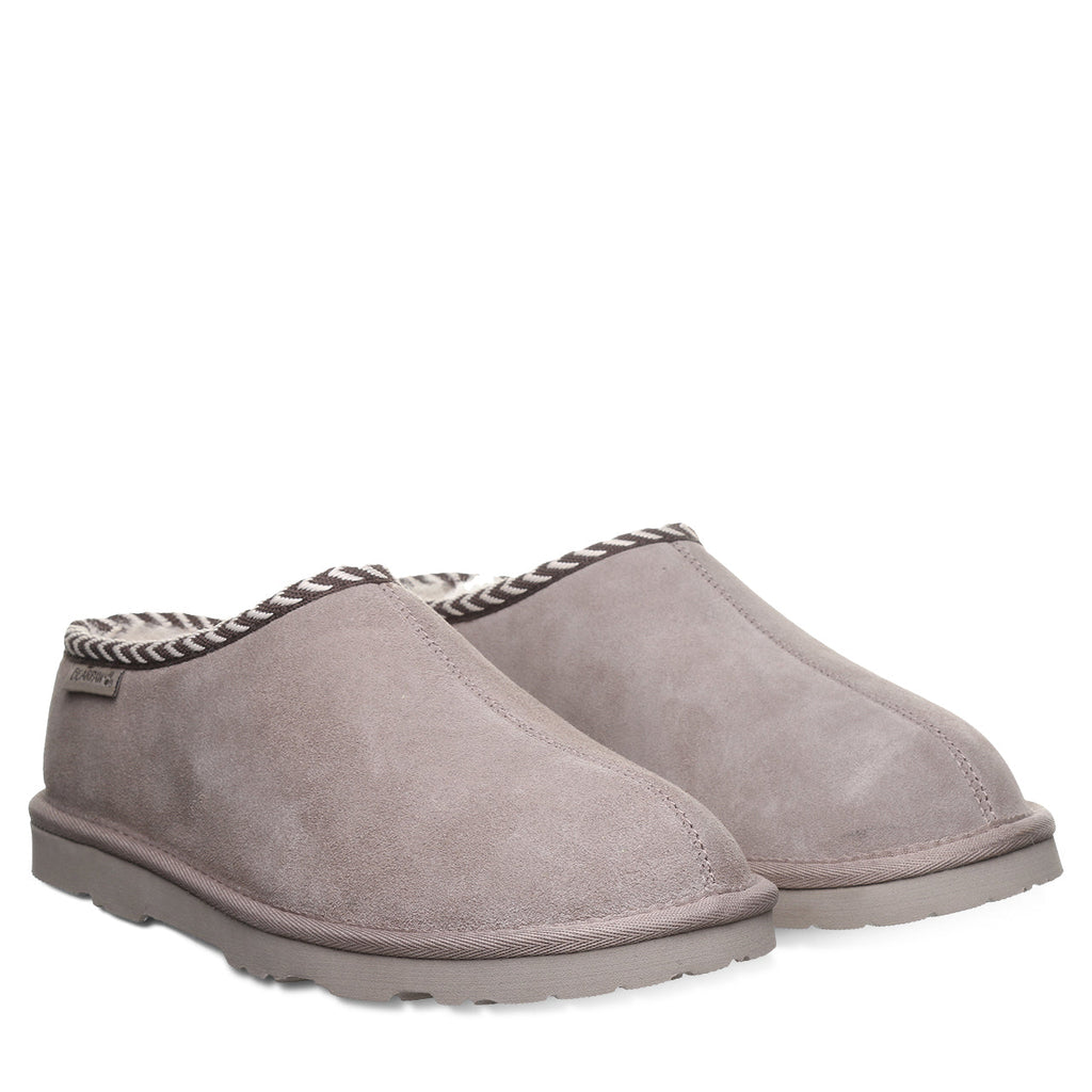 Beau Men's Suede Clog Slippers in Mushroom